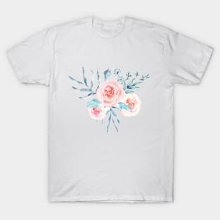 Pink Watercolor Rose T-Shirt